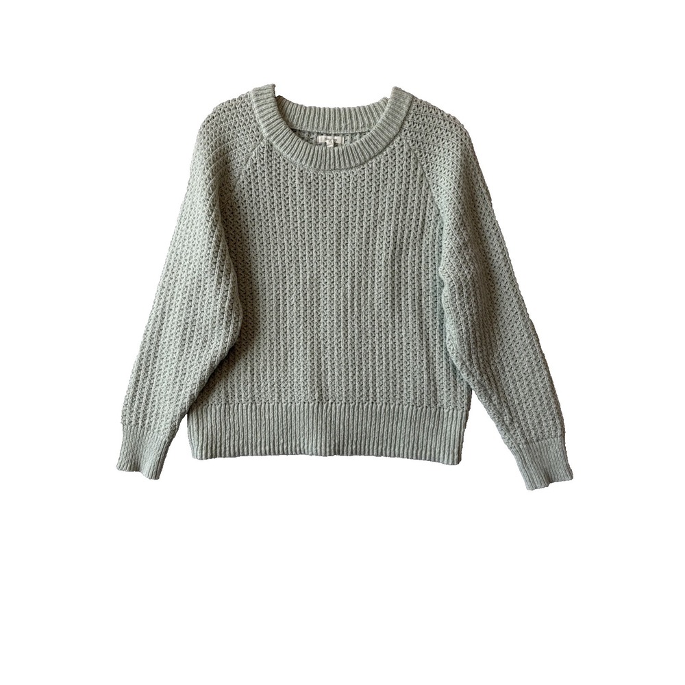 Maurices Sage Green Chunky Knit Crewneck Pullover‎ Sweater XS Cottagecore Raglan